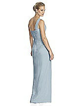 Rear View Thumbnail - Mist One-Shoulder Draped Maxi Dress with Front Slit - Aeryn