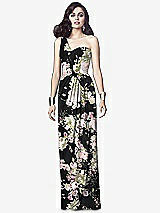 Alt View 1 Thumbnail - Noir Garden One-Shoulder Draped Maxi Dress with Front Slit - Aeryn