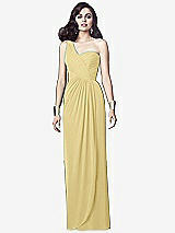 Alt View 1 Thumbnail - Pale Yellow One-Shoulder Draped Maxi Dress with Front Slit - Aeryn
