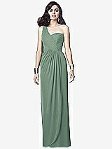 Alt View 1 Thumbnail - Seagrass One-Shoulder Draped Maxi Dress with Front Slit - Aeryn