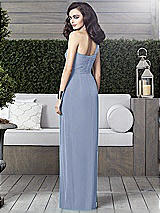 Alt View 2 Thumbnail - Sky Blue One-Shoulder Draped Maxi Dress with Front Slit - Aeryn