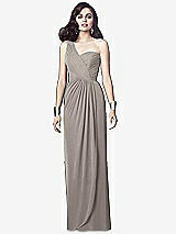 Alt View 1 Thumbnail - Taupe One-Shoulder Draped Maxi Dress with Front Slit - Aeryn