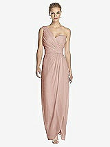Front View Thumbnail - Toasted Sugar One-Shoulder Draped Maxi Dress with Front Slit - Aeryn