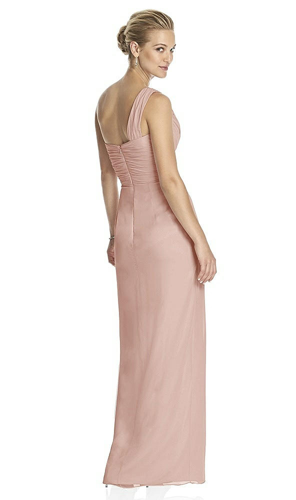 Back View - Toasted Sugar One-Shoulder Draped Maxi Dress with Front Slit - Aeryn
