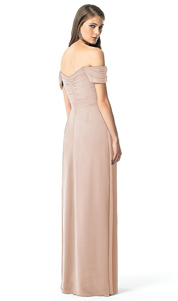 Back View - Cameo Off-the-Shoulder Ruched Chiffon Maxi Dress - Alessia