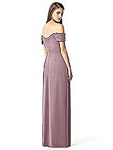Rear View Thumbnail - Dusty Rose Off-the-Shoulder Ruched Chiffon Maxi Dress - Alessia