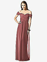 Front View Thumbnail - English Rose Off-the-Shoulder Ruched Chiffon Maxi Dress - Alessia