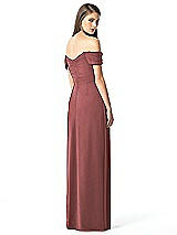 Rear View Thumbnail - English Rose Off-the-Shoulder Ruched Chiffon Maxi Dress - Alessia