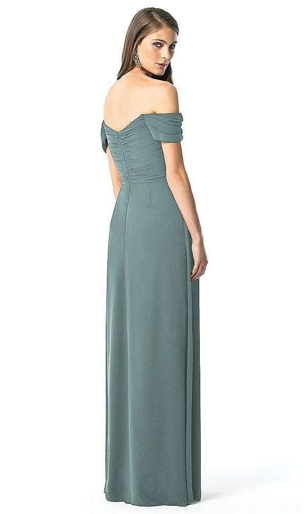 Back View - Icelandic Off-the-Shoulder Ruched Chiffon Maxi Dress - Alessia