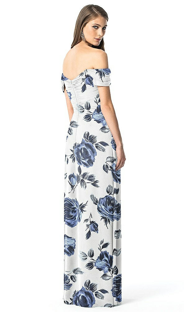 Back View - Indigo Rose Off-the-Shoulder Ruched Chiffon Maxi Dress - Alessia