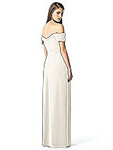 Rear View Thumbnail - Ivory Off-the-Shoulder Ruched Chiffon Maxi Dress - Alessia