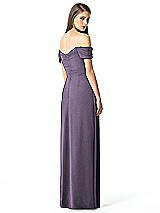 Rear View Thumbnail - Lavender Off-the-Shoulder Ruched Chiffon Maxi Dress - Alessia