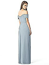 Rear View Thumbnail - Mist Off-the-Shoulder Ruched Chiffon Maxi Dress - Alessia