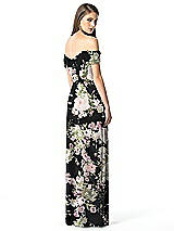 Rear View Thumbnail - Noir Garden Off-the-Shoulder Ruched Chiffon Maxi Dress - Alessia