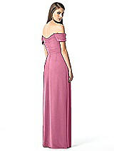 Rear View Thumbnail - Orchid Pink Off-the-Shoulder Ruched Chiffon Maxi Dress - Alessia