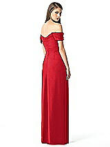 Rear View Thumbnail - Parisian Red Off-the-Shoulder Ruched Chiffon Maxi Dress - Alessia