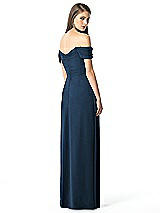 Rear View Thumbnail - Sofia Blue Off-the-Shoulder Ruched Chiffon Maxi Dress - Alessia