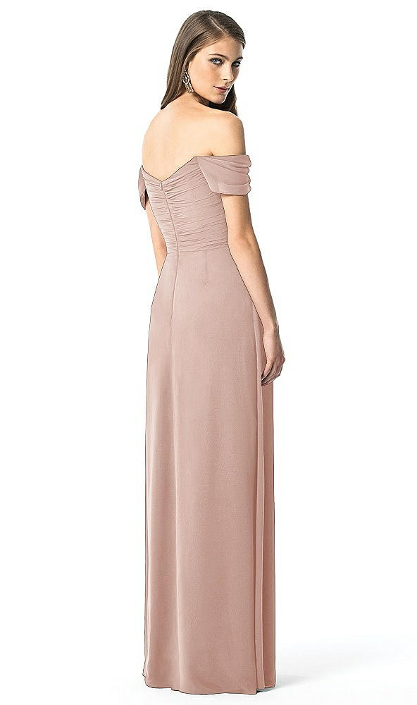 Back View - Toasted Sugar Off-the-Shoulder Ruched Chiffon Maxi Dress - Alessia