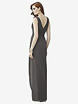 Rear View Thumbnail - Caviar Gray Sleeveless Draped Faux Wrap Maxi Dress - Dahlia