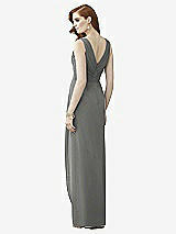 Rear View Thumbnail - Charcoal Gray Sleeveless Draped Faux Wrap Maxi Dress - Dahlia