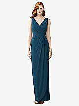 Front View Thumbnail - Atlantic Blue Sleeveless Draped Faux Wrap Maxi Dress - Dahlia