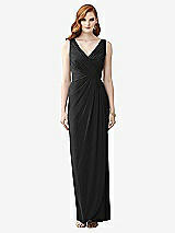 Front View Thumbnail - Black Sleeveless Draped Faux Wrap Maxi Dress - Dahlia