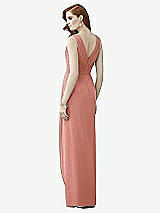 Rear View Thumbnail - Desert Rose Sleeveless Draped Faux Wrap Maxi Dress - Dahlia