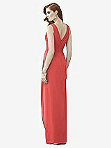 Rear View Thumbnail - Perfect Coral Sleeveless Draped Faux Wrap Maxi Dress - Dahlia