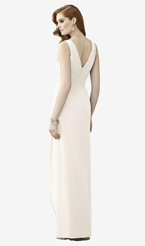 Back View - Ivory Sleeveless Draped Faux Wrap Maxi Dress - Dahlia