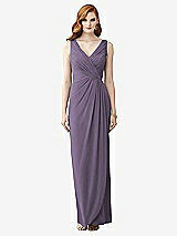 Front View Thumbnail - Lavender Sleeveless Draped Faux Wrap Maxi Dress - Dahlia