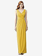 Front View Thumbnail - Marigold Sleeveless Draped Faux Wrap Maxi Dress - Dahlia