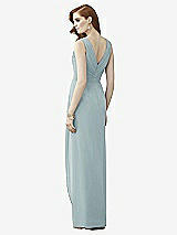 Rear View Thumbnail - Morning Sky Sleeveless Draped Faux Wrap Maxi Dress - Dahlia
