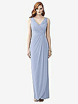 Front View Thumbnail - Sky Blue Sleeveless Draped Faux Wrap Maxi Dress - Dahlia