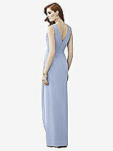 Rear View Thumbnail - Sky Blue Sleeveless Draped Faux Wrap Maxi Dress - Dahlia