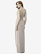 Rear View Thumbnail - Taupe Sleeveless Draped Faux Wrap Maxi Dress - Dahlia