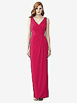 Front View Thumbnail - Vivid Pink Sleeveless Draped Faux Wrap Maxi Dress - Dahlia