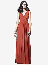 Front View Thumbnail - Amber Sunset Draped V-Neck Shirred Chiffon Maxi Dress - Ari