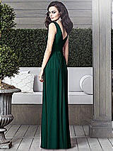 Rear View Thumbnail - Evergreen Draped V-Neck Shirred Chiffon Maxi Dress - Ari