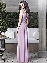 Rear View Thumbnail - Pale Purple Draped V-Neck Shirred Chiffon Maxi Dress - Ari