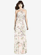 Front View Thumbnail - Blush Garden Twist Halter Chiffon Maxi Dress - James