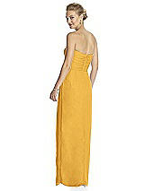 Rear View Thumbnail - NYC Yellow Strapless Draped Chiffon Maxi Dress - Lila
