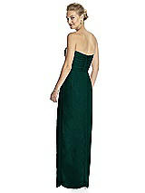 Rear View Thumbnail - Evergreen Strapless Draped Chiffon Maxi Dress - Lila