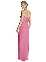 Rear View Thumbnail - Orchid Pink Strapless Draped Chiffon Maxi Dress - Lila