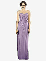 Alt View 1 Thumbnail - Pale Purple Strapless Draped Chiffon Maxi Dress - Lila