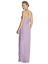 Rear View Thumbnail - Pale Purple Strapless Draped Chiffon Maxi Dress - Lila