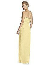 Rear View Thumbnail - Pale Yellow Strapless Draped Chiffon Maxi Dress - Lila