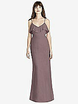Front View Thumbnail - French Truffle Ruffle-Trimmed Backless Maxi Dress - Britt