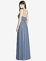 Rear View Thumbnail - Larkspur Blue Ruffle-Trimmed Backless Maxi Dress - Britt