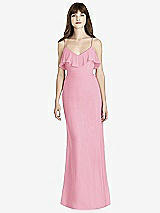 Front View Thumbnail - Peony Pink Ruffle-Trimmed Backless Maxi Dress - Britt