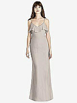 Front View Thumbnail - Taupe Ruffle-Trimmed Backless Maxi Dress - Britt